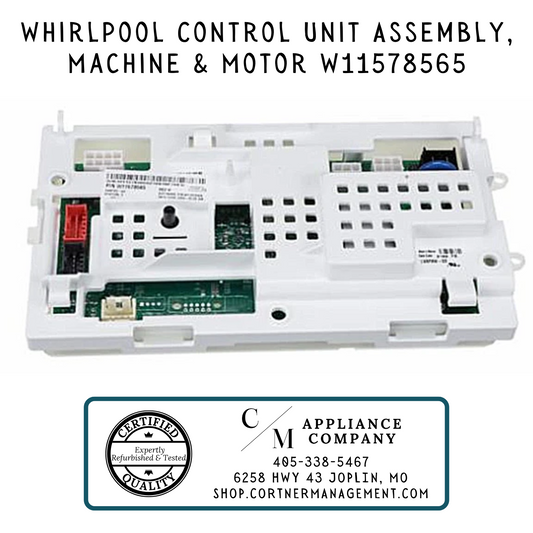 Whirlpool Control Unit Assembly, Machine & Motor W11578565, Refurbished